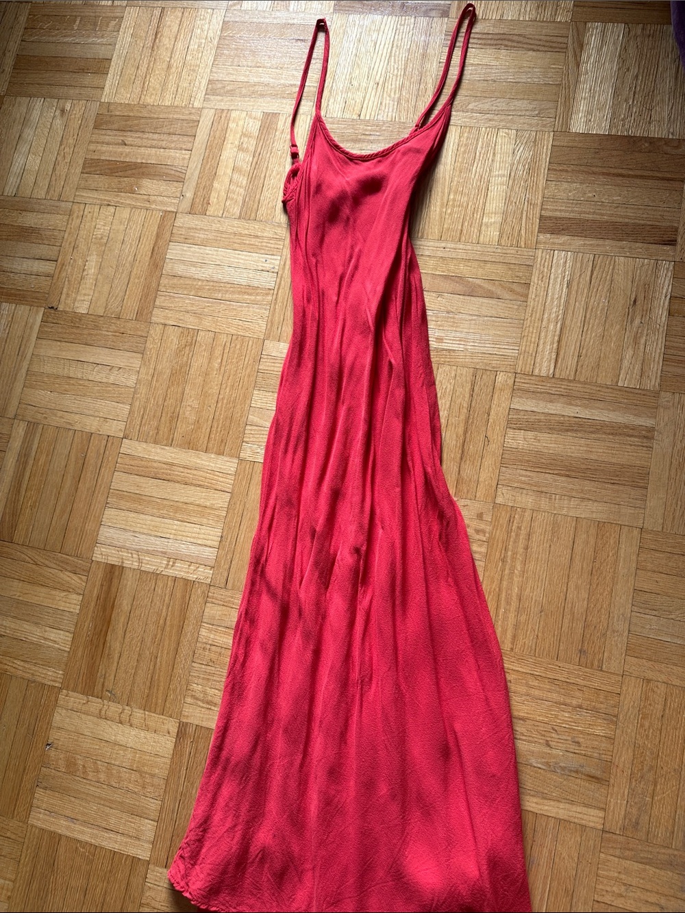 Lisa Says Gah Red Slip Dress with Adjustable Straps